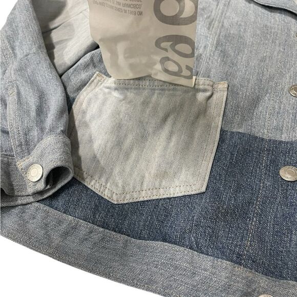 NWOT GAP 1969 Blue and Gray Patchwork Denim Jacket Patchwork Design Size Medium - Picture 8 of 10